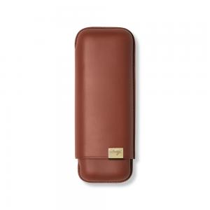Davidoff XL-2 Leather Cigar Case - 2 Cigars RG 60 - Brown & Gold