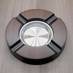 Round Walnut Matte Cigar Ashtray - 4 Rest