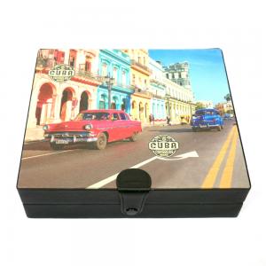 Black Leather Cuba Humidor - 10 Cigar Capacity