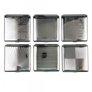 Polished Chrome Cigarette Case - Lucky Dip Pattern - Fits 20 Kingsize Cigarettes