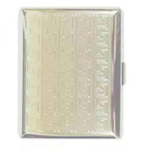 Cigarette Case - Chrome Pattern - Holds 20 Superking Cigarettes