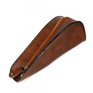 Leather Dark Brown Pipe Bag & Mini Tobacco Pouch - Fits One Pipe