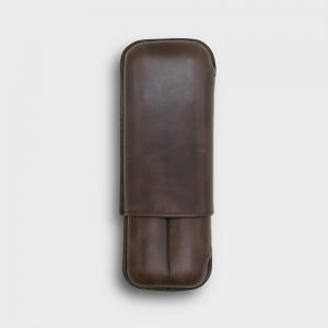 Recife Chicago Bourbon Leather Cigar Case - 2 Cigar Capacity