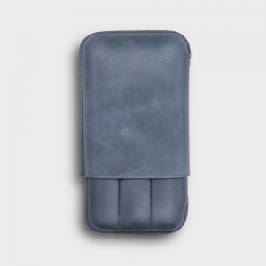Recife Chicago Blue Label Leather Cigar Case - 3 Cigar Capacity
