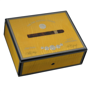 Elie Bleu Medals Collection Yellow Sycamore Humidor - 75 Cigar Capacity