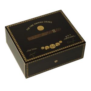Elie Bleu Medals Collection Black Humidor - 75 Cigar Capacity