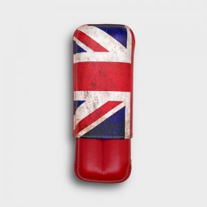 Recife Special Edition Union Jack Flag Base Poppy Red Cigar Case - 2 Cigar Capacity