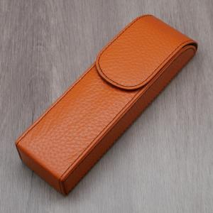 Adorini Leather Orange & Black Yarn Pocket Cigar Case - 2 Cigar Capacity (AD081)