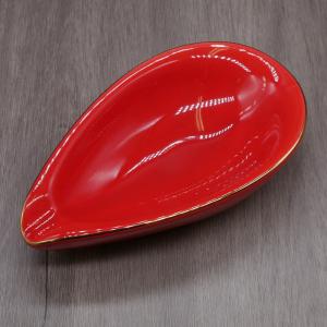 Adorini Ceramic Cigar Ashtray Leaf Design - Red (AD083)