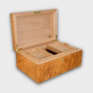 Adorini Olive Ash Burl Specially Selected Grande Deluxe Cigar Humidor - 150 Cigar Capacity (ADO196)