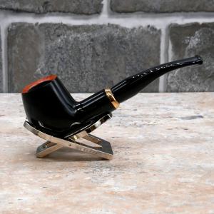 Aldo Morelli Fiorita Black 513 Smooth 9mm Filter Bent Fishtail Pipe (AMF104)