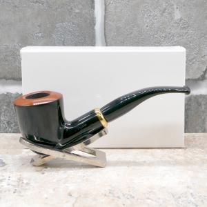 Aldo Morelli Fiorita Black 514 Smooth 9mm Filter Bent Fishtail Pipe (AMF120)