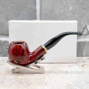 Aldo Morelli Fiorita Cherry 491 Smooth 9mm Filter Bent Fishtail Pipe (AMF122)