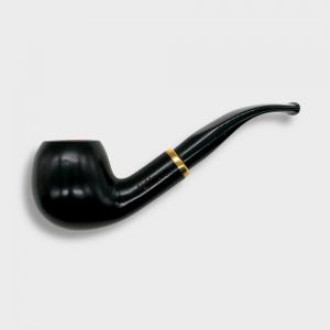 Aldo Morelli Fiorita Black 515 Smooth 9mm Filter Bent Fishtail Pipe (AMF182)