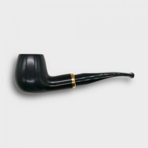 Aldo Morelli Fiorita Black 512 Smooth 9mm Filter Bent Fishtail Pipe (AMF183)