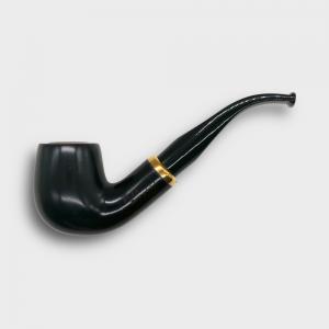 Aldo Morelli Fiorita Black 511 Smooth 9mm Filter Bent Fishtail Pipe (AMF184)