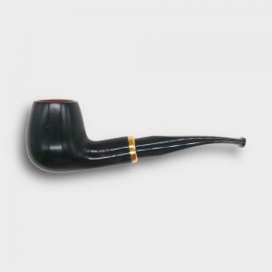 Aldo Morelli Fiorita Black 512 Smooth 9mm Filter Bent Fishtail Pipe (AMF195)
