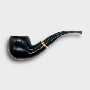 Aldo Morelli Fiorita Black 515 Smooth 9mm Filter Bent Fishtail Pipe (AMF205)
