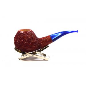 Adams Artisan By Ardor Urano Red Rustic With A Blue Acrylic Pennellessa Mouthpiece Pipe (ART199)
