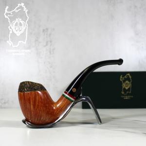 Tommaso Spanu Briar F Tricolour Bent Fishtail Pipe (ART301)