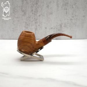 Tommaso Spanu Olivastro Olivewood Bent Fishtail Pipe And Stand (ART564)