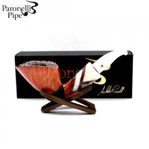 Ariberto Paronelli Half Rustic Intarsio Fishtail Pipe (ART648)