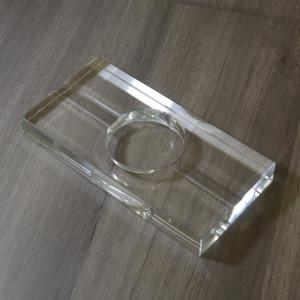 Rectangle Crystal Glass 2 Position Cigar Ashtray
