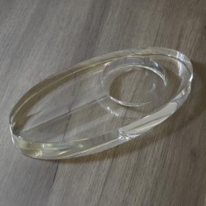 Oval Crystal Glass 1 Position Cigar Ashtray