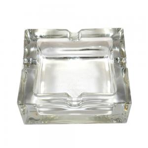 Square Glass Cigar Ashtray - 4 Cigar Position