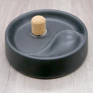Round Ceramic Pipe Ashtray with One Rest & Cork Knocker