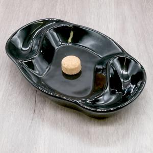 Angelo Oval Ceramic Pipe Ashtray with Two Rests & Cork Knocker