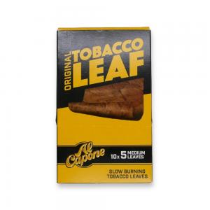 Al Capone 100% Tobacco Leaf Wrap - Original - Box of 10 Packs of 5 Medium Leaves