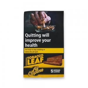 Al Capone 100% Tobacco Leaf Wrap - Original - 1 Pack of 5 Medium Leaves