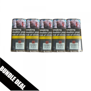 BUNDLE DEAL - Alsbo Black Pipe Tobacco - 5 x 50g Pouch