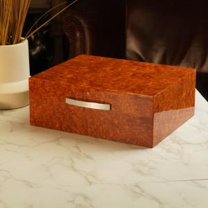 Dunhill White Spot Humidor - Amboyna Burl - 50 cigars capacity