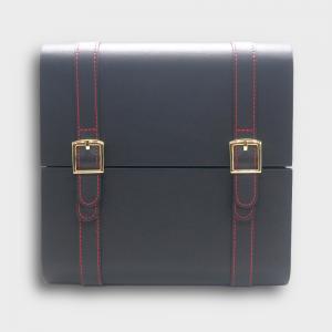 Prestige Augustus Leather Black Travel Humidor - 20 Cigar Capacity
