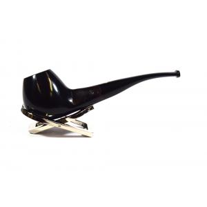 BBB Freestyle Semi Bent Brandy Pipe Dark Brown Metal Filter Bent Fishtail Pipe (BBB122)