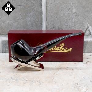 BBB Freestyle Semi Bent Brandy Pipe Dark Brown Metal Filter Bent Fishtail Pipe (BBB122)