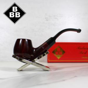 BBB Minerva 318 Smooth Ruby Bent Briar Metal Filter Fishtail Pipe (BBB179)