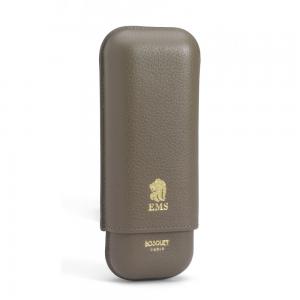 Bosquet Paris EMS Leather 2 Finger Cigar Case - Avana - Fits 2 Cigars