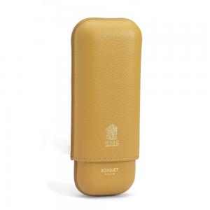 Bosquet Paris EMS Leather 2 Finger Cigar Case - Golden - Fits 2 Cigars