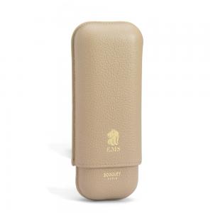 Bosquet Paris EMS Leather 2 Finger Cigar Case - Piedra - Fits 2 Cigars
