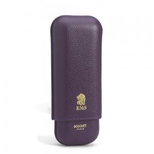 Bosquet Paris EMS Leather 2 Finger Cigar Case - Violet - Fits 2 Cigars