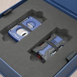 ST Dupont Defi Extreme Lighter & Cigar Cutter Set - Matte Blue