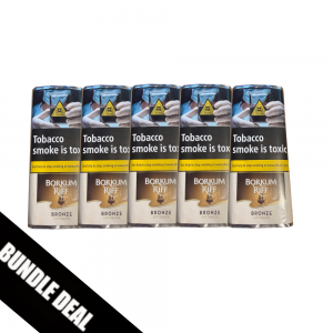 BUNDLE DEAL - Borkum Riff Bronze (Formerly Bourbon Whiskey) Pipe Tobacco - 5 x 50g Pouch