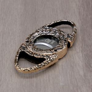 Chacom CIG-R Twin Bladed Cigar Cutter - Gold (Leaf Patterned)