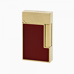 ST Dupont Lighter - Ligne 2 - Red Lacquer & Yellow Gold