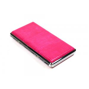 Pink Crocodile Print Plastic Cigarette Case - Fits Up To 14 Superking Cigarettes