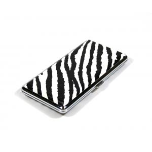 Zebra Print Plastic Cigarette Case - Fits Up To 14 Super King Cigarettes