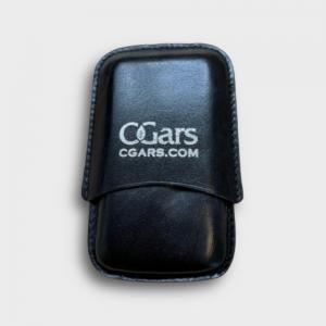 GBD Plain Leather Cigar Case - Three Robusto - Black With CGars Logo